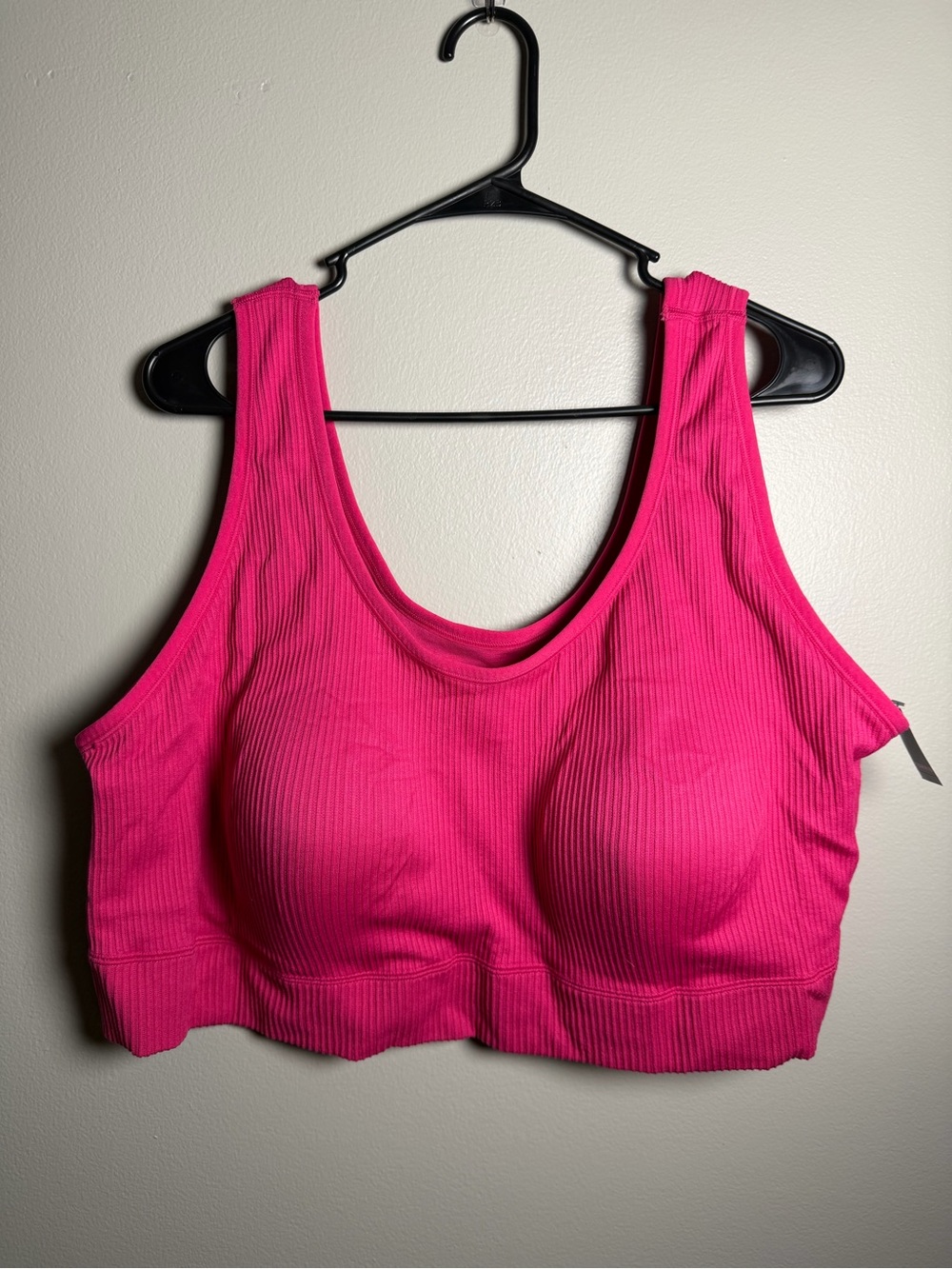 Torrid Plus Ribbed Sports Bra / Bralette - lightly padded - pink size 6X NWT